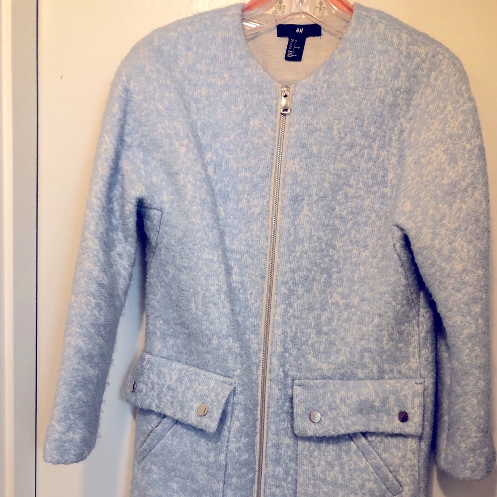 Pastel Blue cocoon coat H&M